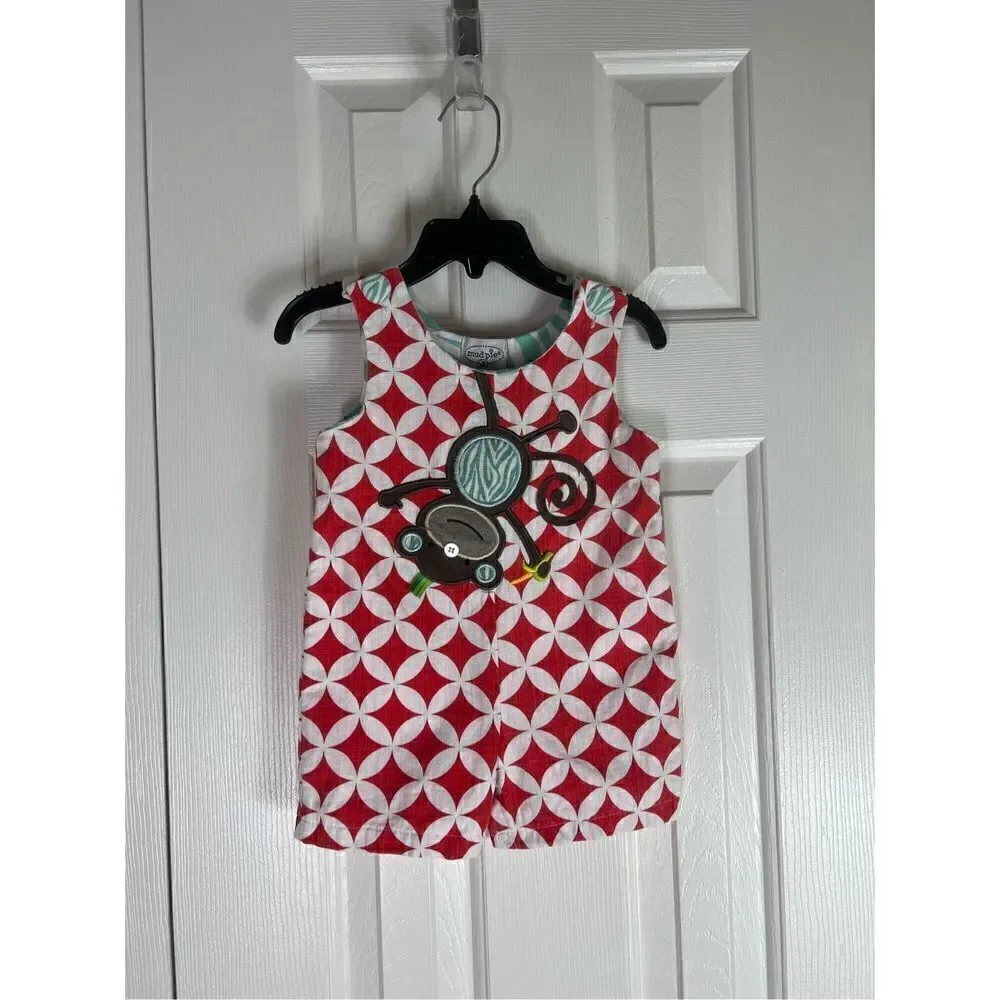 Mudpie Boys Monkey Romper Size 12/18m